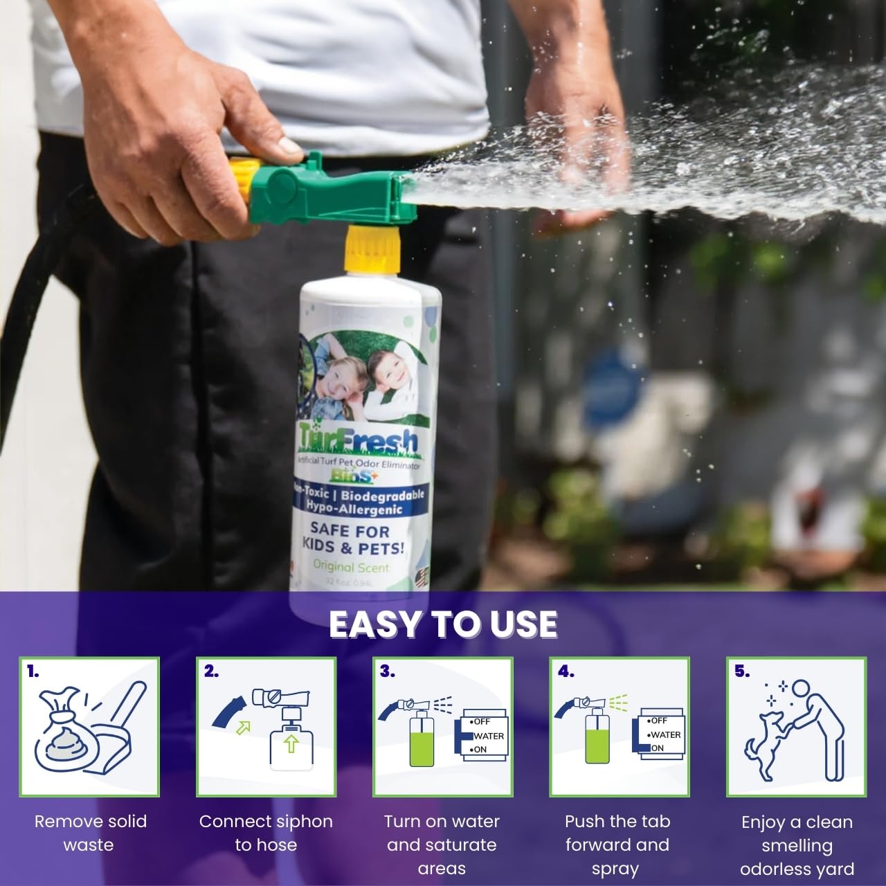 TurFresh texture du gazon après application, aspect propre et frais