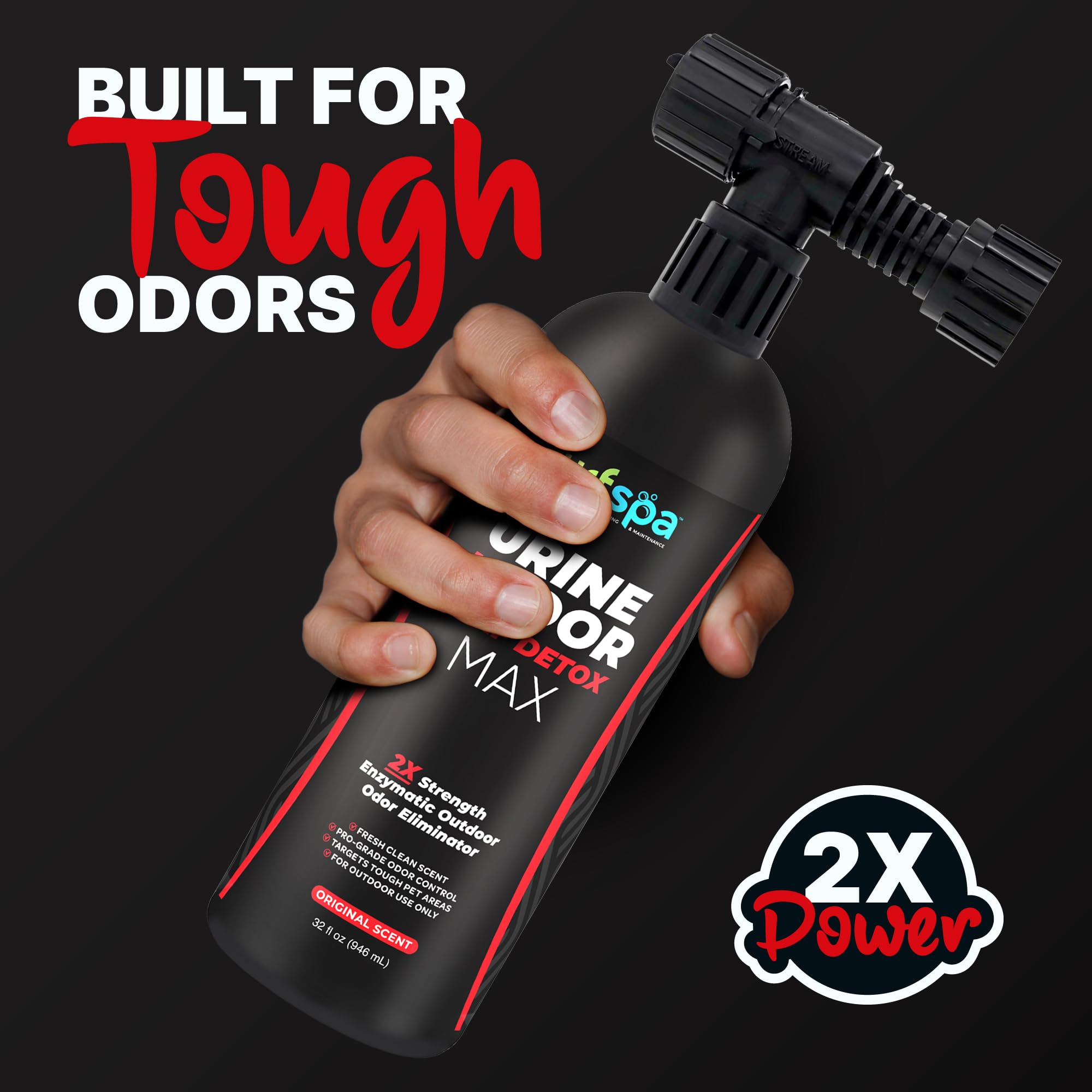 TurfSpa MAX gros plan de la texture du liquide, concentré double efficacité