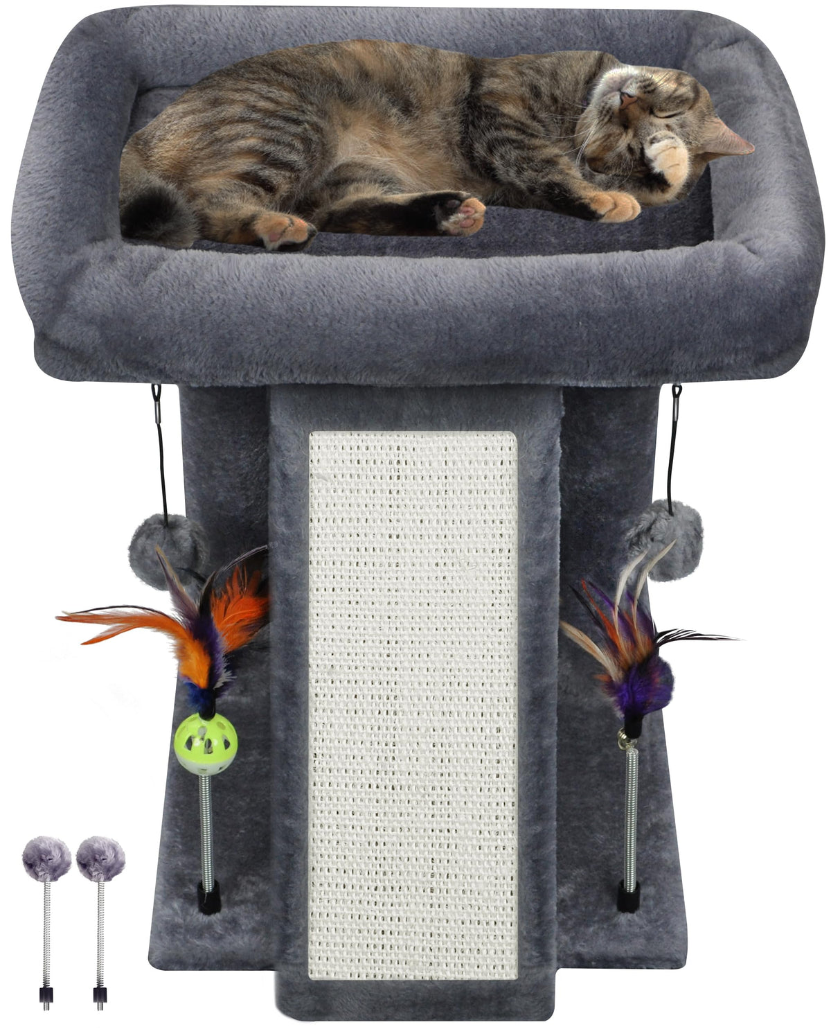 TWDEPART arbre à chat vue de face montrant stabilité et design compact