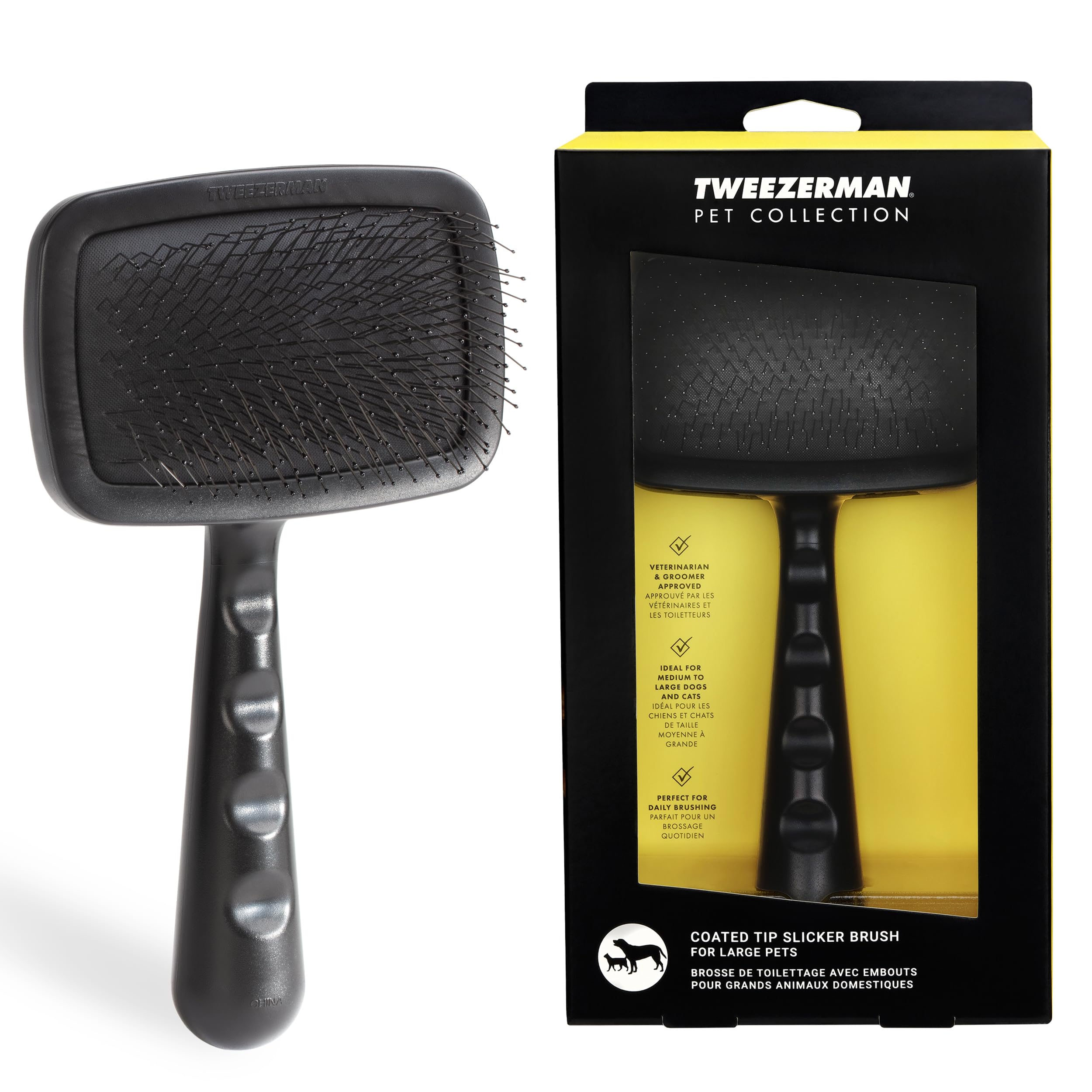 Tweezerman vue avant de la brosse montrant forme et efficacité