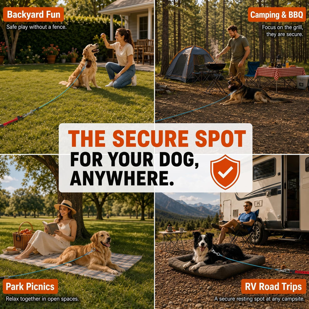Tyalez en usage chien attaché pour sécurité en plein air
