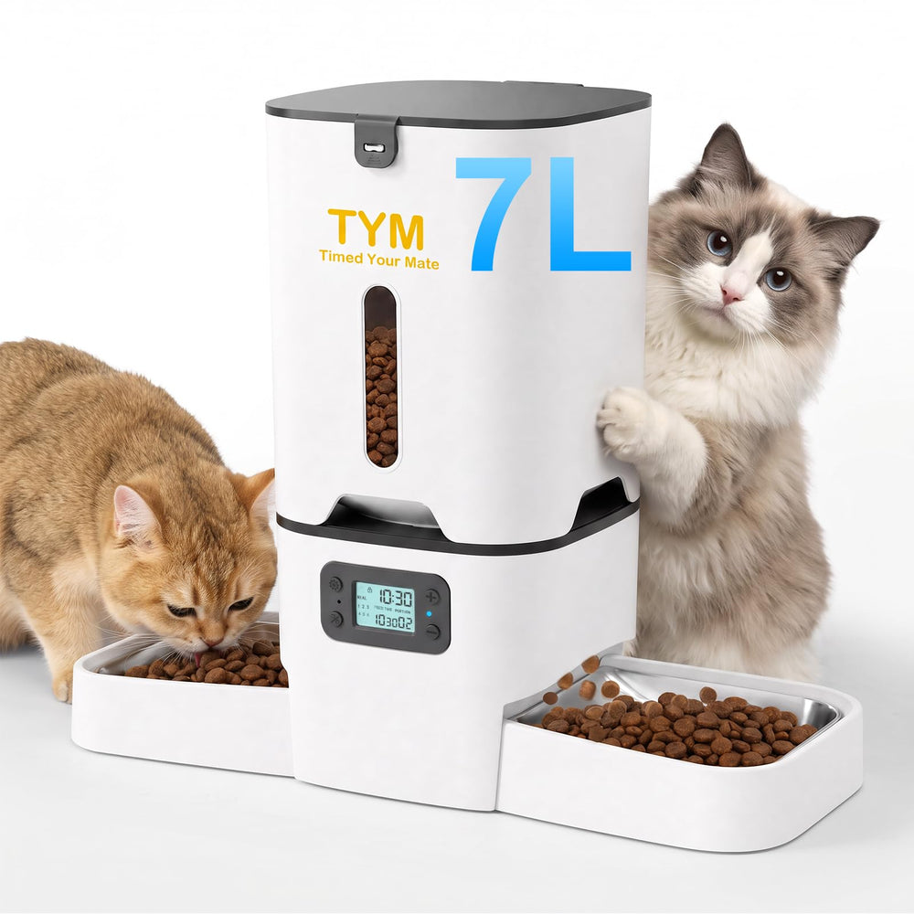 TYM vue avant du distributeur montrant double gamelle et dispositif programmable