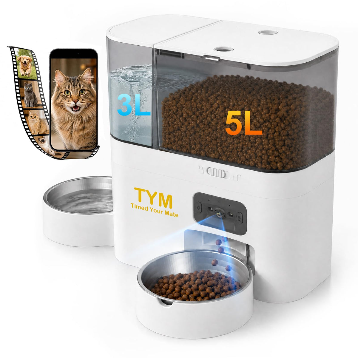 TYM vue frontale du distributeur montrant design compact et contrôle facile