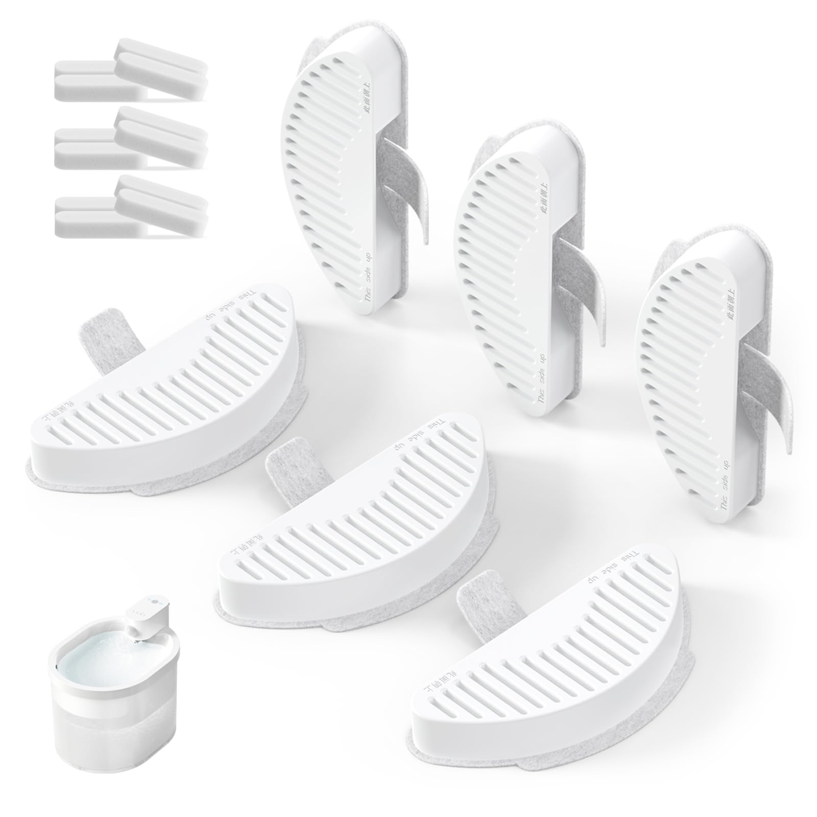 uahpet pack de six filtres et douze éponges, remplacement pratique