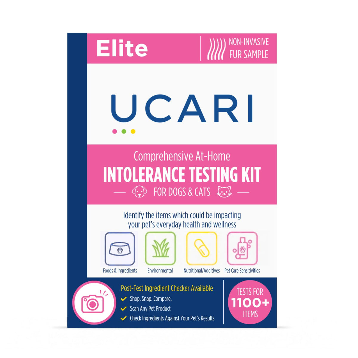 UCARI boîte du kit ouverte montrant contenu et instructions, facilite prélèvement rapide