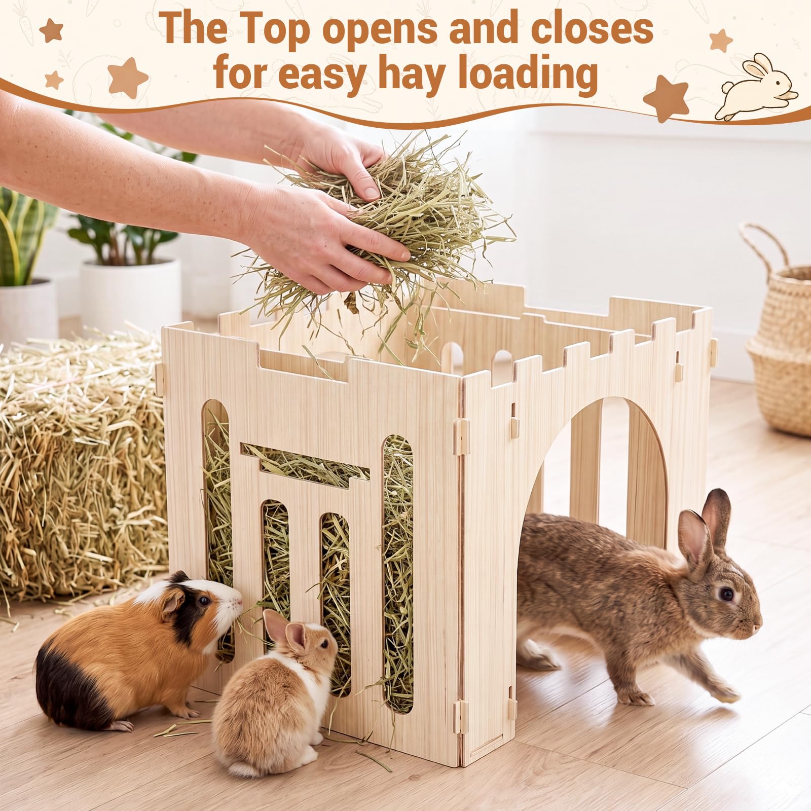UFLJPKS lapin utilisant le château pour jouer et se reposer confortablement
