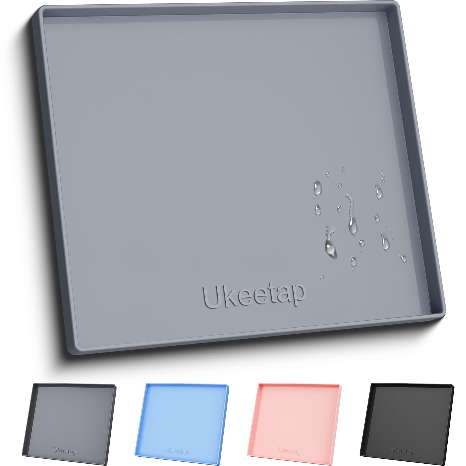 ukeetap vue avant du tapis gris protégeant le sol contre les liquides