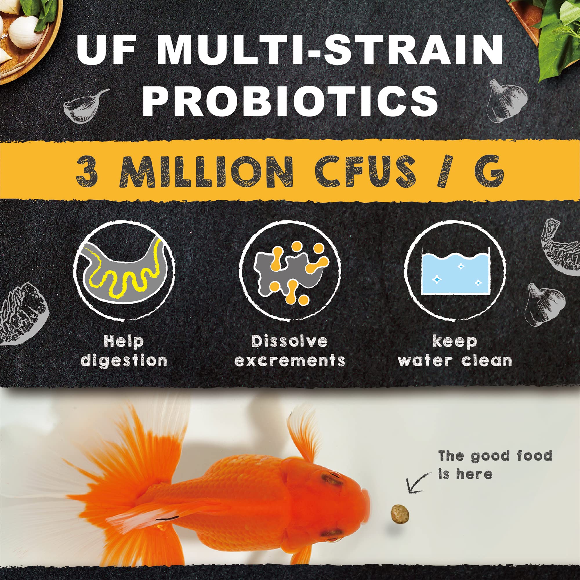 Ultra Fresh granulés en surface d'aquarium, alimentation contrôlée et eau claire