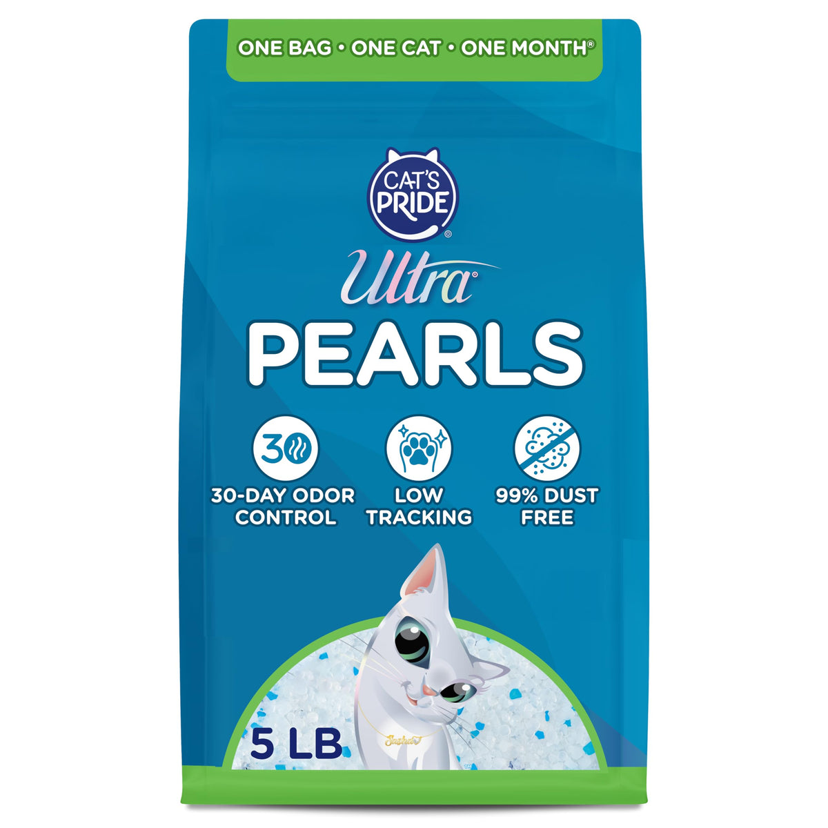 Ulta Pearls emballage avant montrant le sac 5 lb et facilité de transport