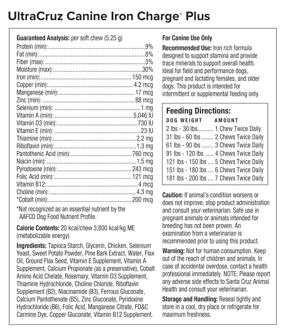 UltraCruz étiquette lisible montrant ingrédients et instructions, transparence produit