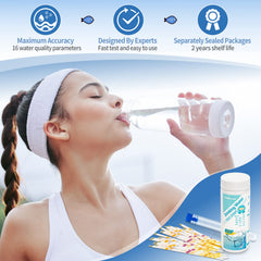 Umlecoa bandelette testant l'eau de piscine pour vérifier chlore et pH