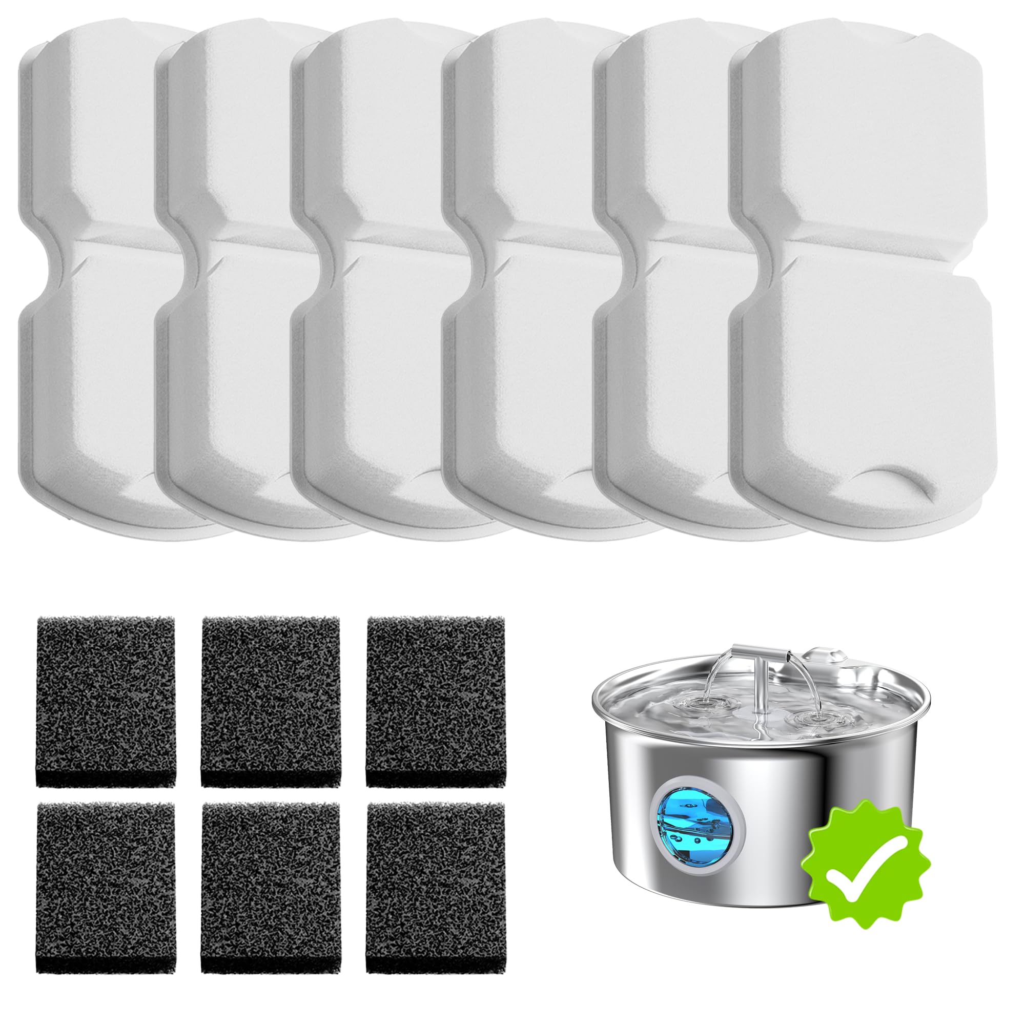 UMOCUOY emballage frontal affichant les 12 filtres pour fontaine, remplacement pratique