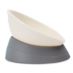 Umysky gamelle face avant gris montrant design incliné et confort d'alimentation