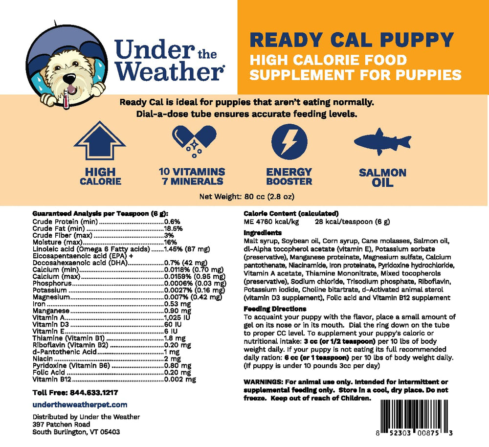 Under the Weather gel Ready Cal texture proche montrant consistance appétente