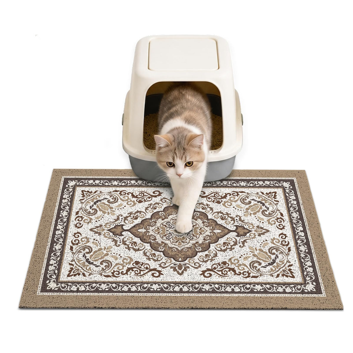 Unicorn Catcher vue face avant du tapis montrant sa surface attrape-litière