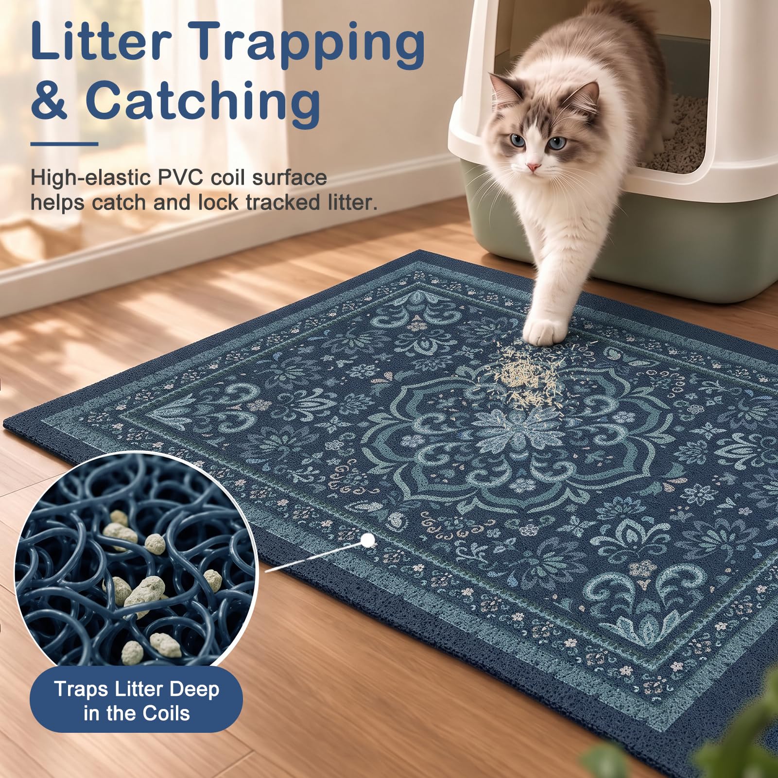Unicorn Catcher gros plan texture en PVC capturant les grains efficacement