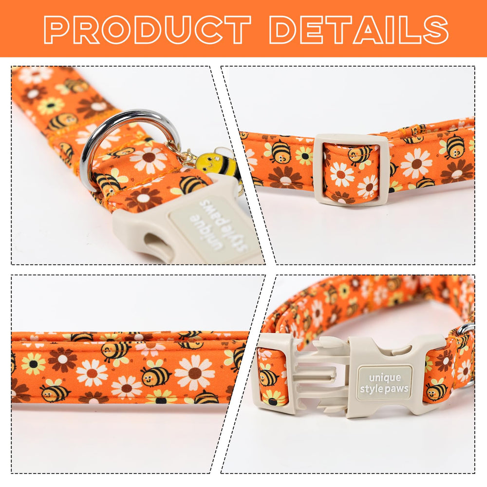 Unique style paws zoom sur pendentif abeille et marguerite, détail décoratif attractif