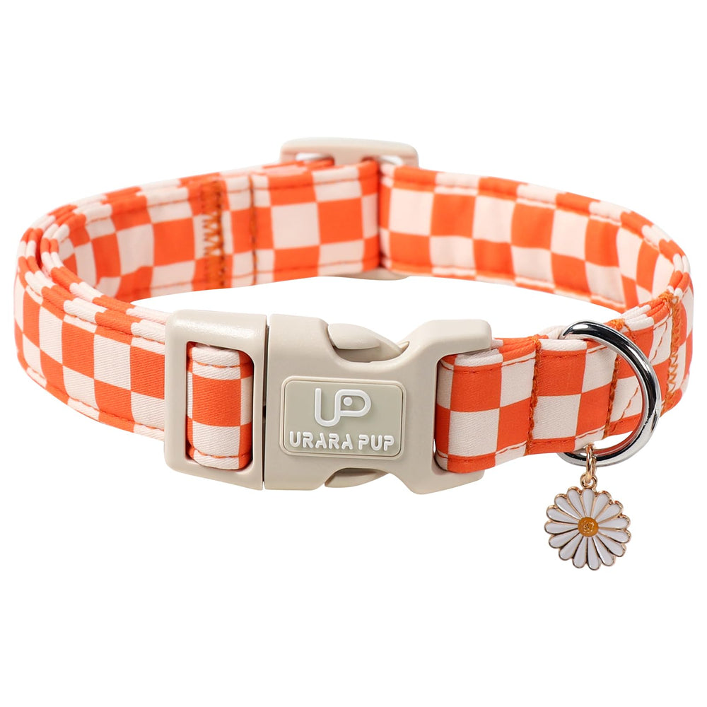 UP URARA PUP collier vichy face orange évident et charmant