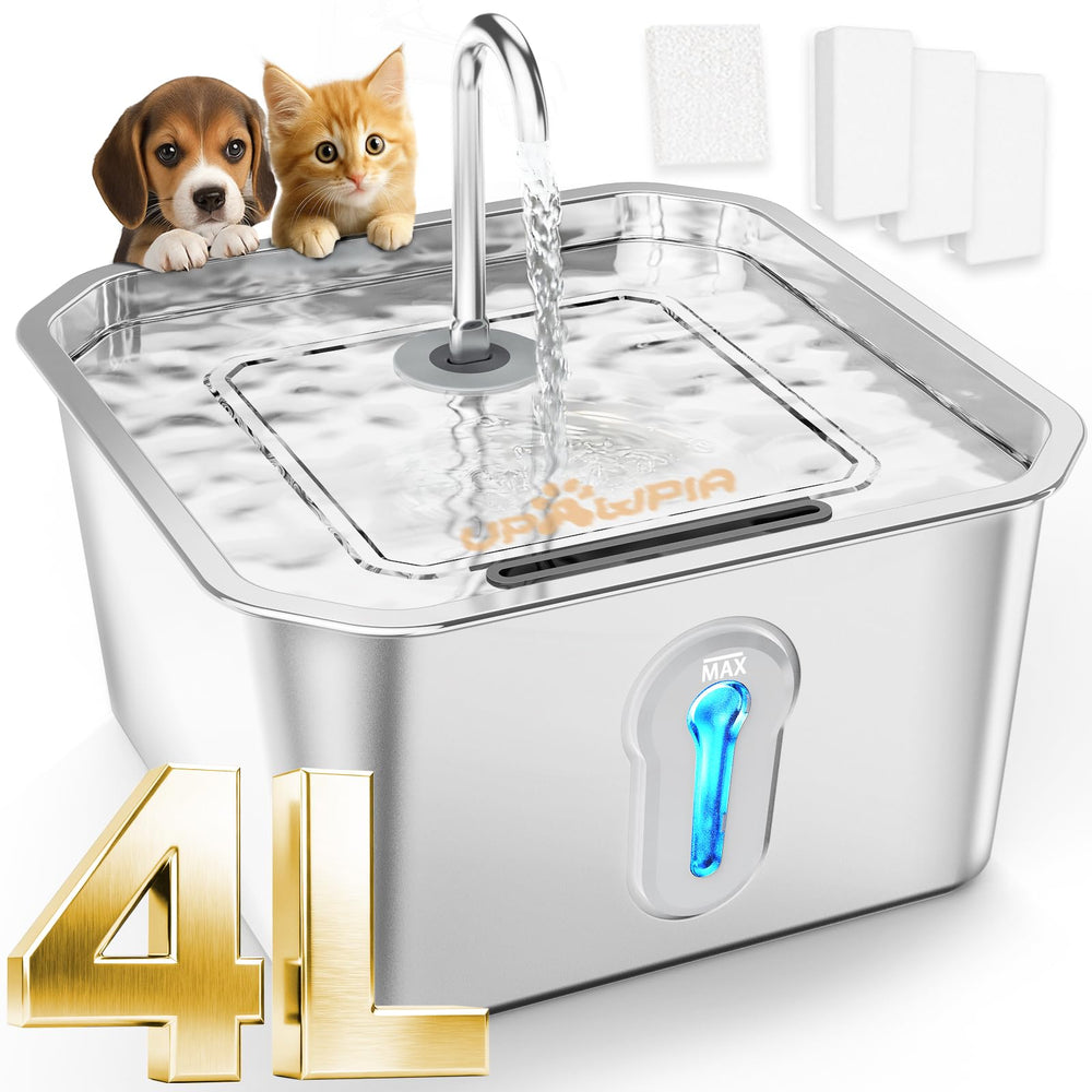UPAWPIA vue avant de la fontaine montrant capacité 4L et design moderne