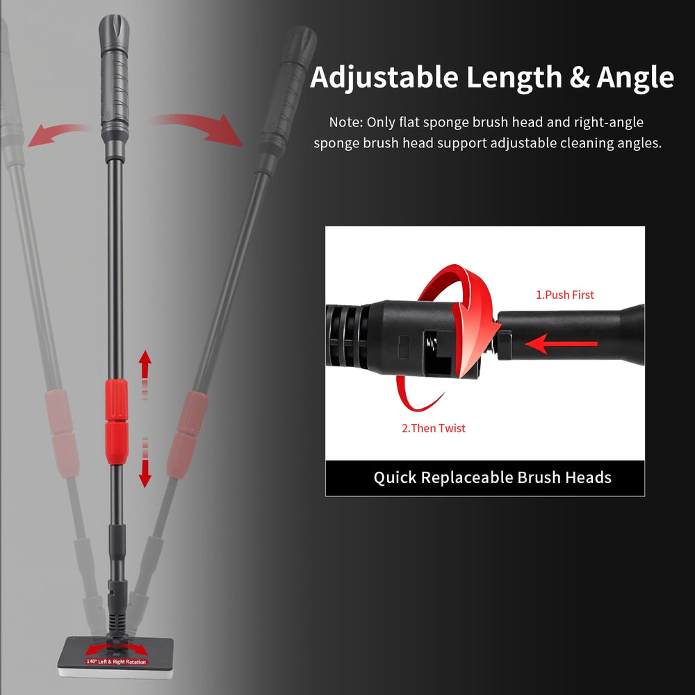 UPETTOOLS manche télescopique verrouillé montrant la longueur ajustable, prise ferme