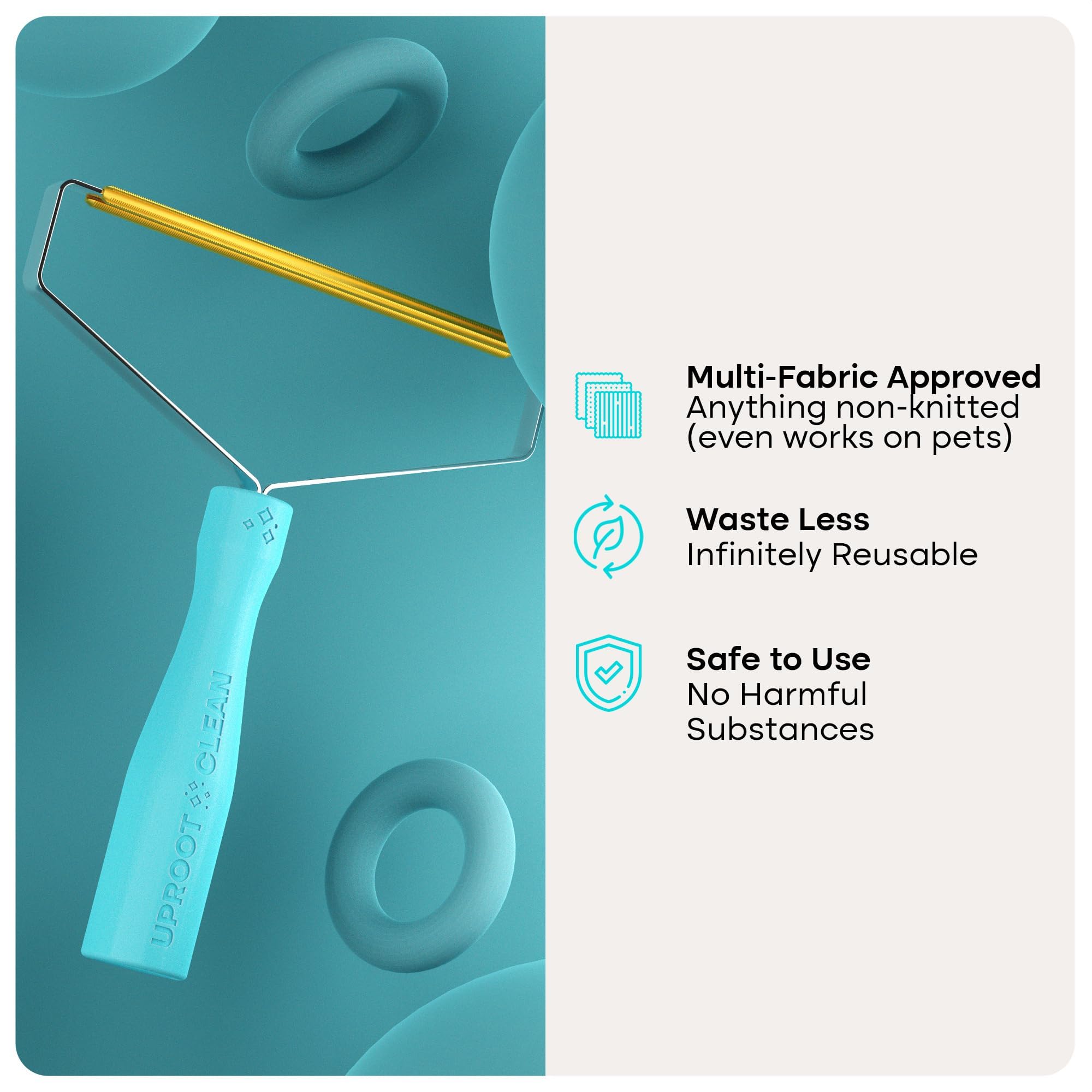 Uproot Clean Pro détail des poils collectés illustrant l'efficacité de ramassage