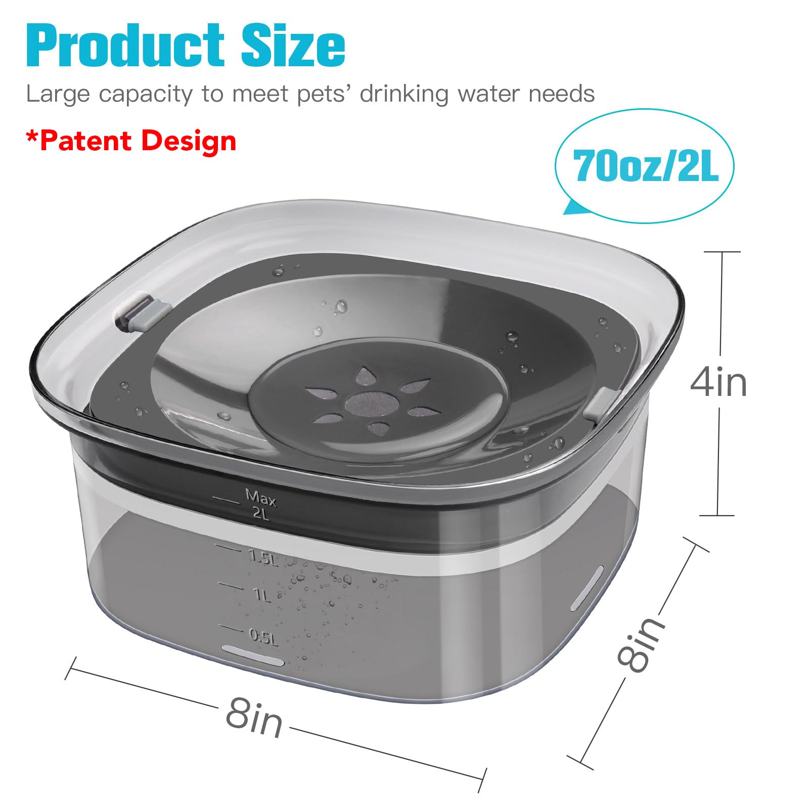 UPSKY vue de dessus avec disque flottant pour ralentir la boisson et protéger l'eau