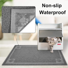 UPSKY tapis en situation avec chat réduisant la dispersion de litière