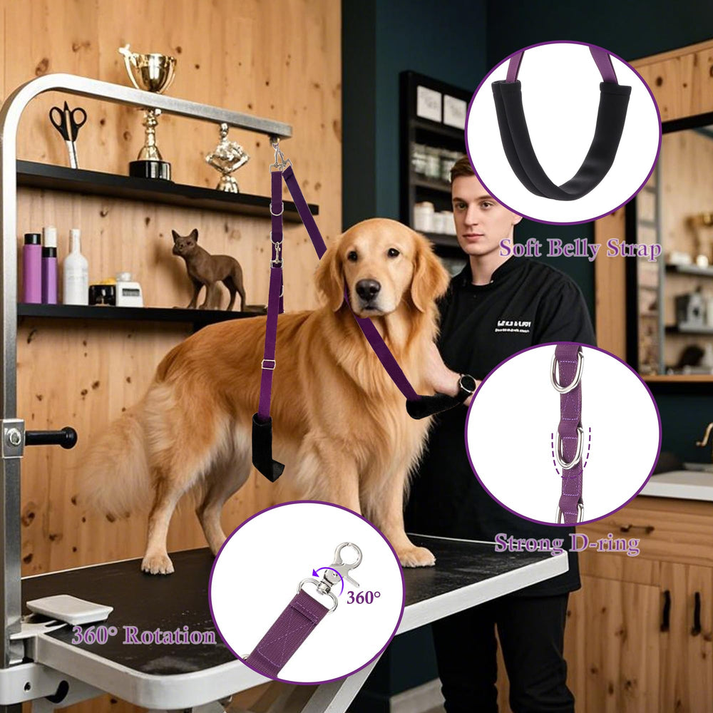 Urciwos kit en usage sur table, stabilise le chien pour coupe