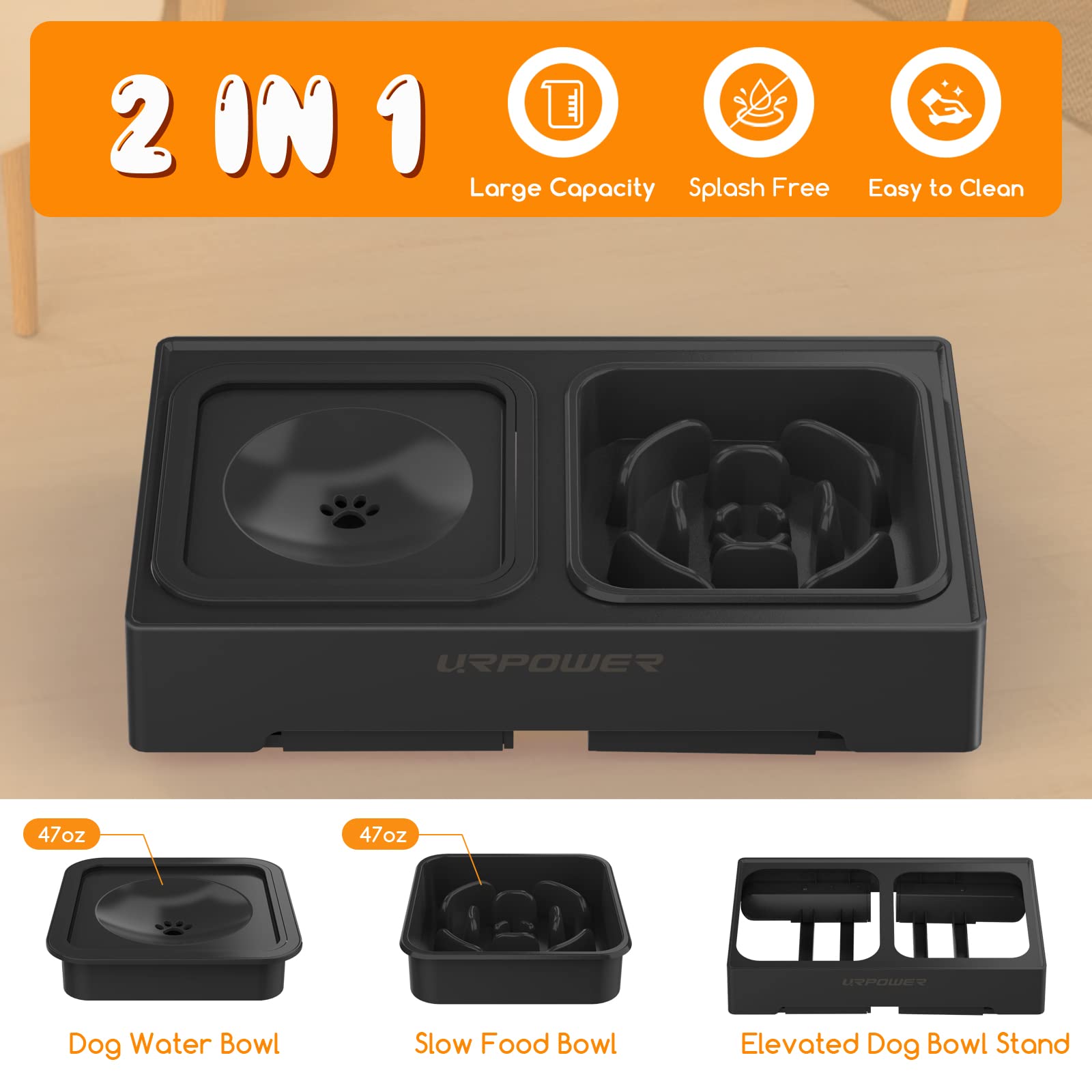 URPOWER détail des pieds pliables du support, stockage et transport simplifiés
