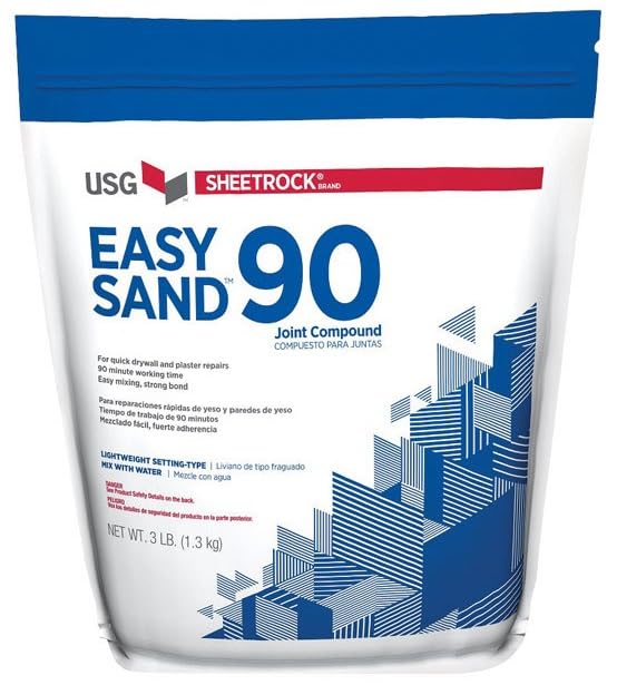 U S GYPSUM sac USG Easy Sand montrant l'emballage et facilité d'utilisation