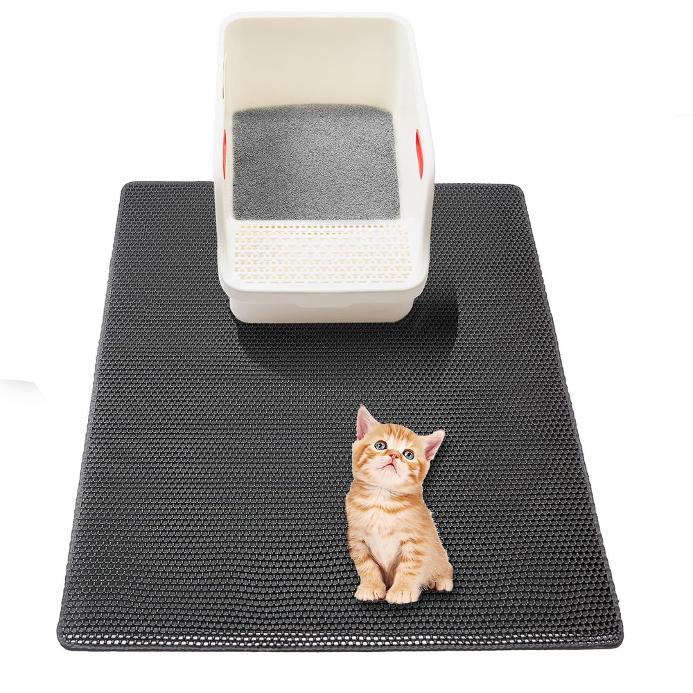 USHARP tapis litière face avant montrant zone de capture, réduit dispersion