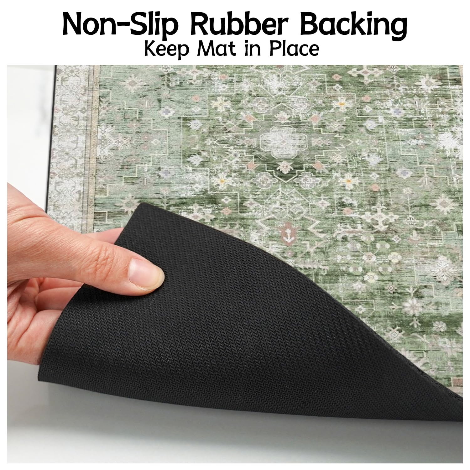 Usnfhcaw tapis à côté d'une main pour indiquer dimensions pratiques