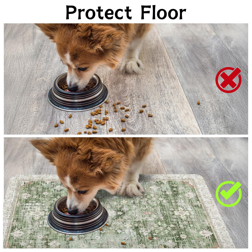 Usnfhcaw tapis en usage avec chien mangeant sans glisser
