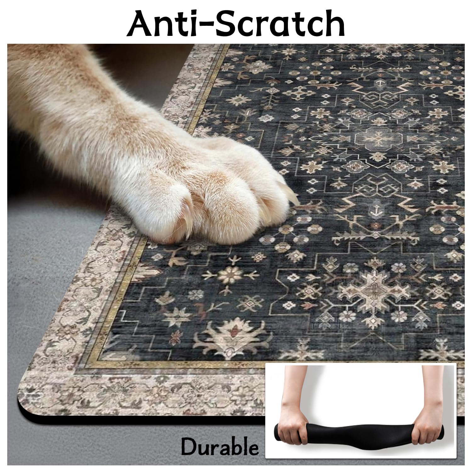 usnfhcaw tapis taille comparée à une main démontrant dimensions pratiques