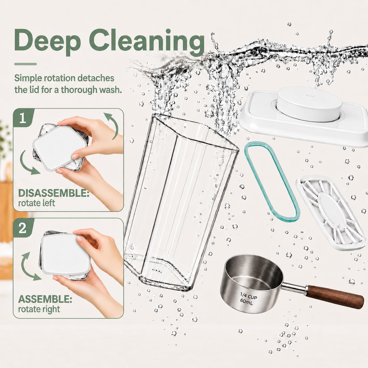 USYOGO pot à côté d'une main pour illustrer l'échelle et la portabilité