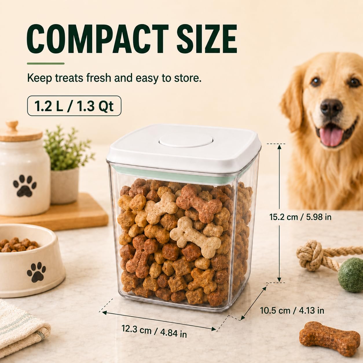USYOGO contenant en usage avec croquettes facilitant la distribution des friandises