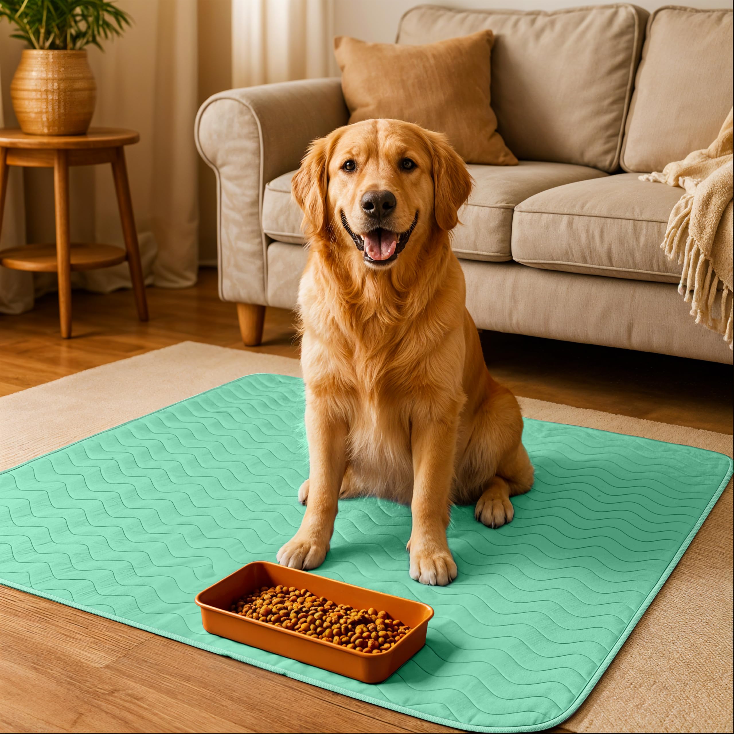 Utopia Bedding alèse posée dans panier avec chien, protège literie