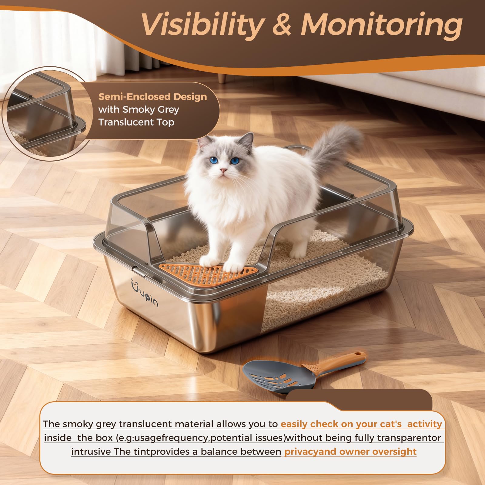 Uupin comparaison taille chat montrant dimensions XXL et confort pour grands chats