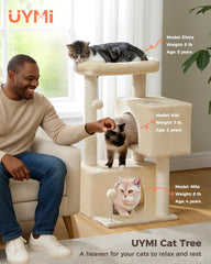 UYMI condo rectangulaire gros plan offrant confort pour chats allongés