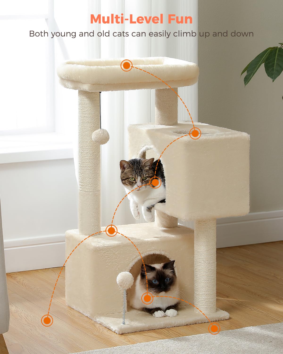 UYMI arbre à chat en situation salon intégration discrète déco