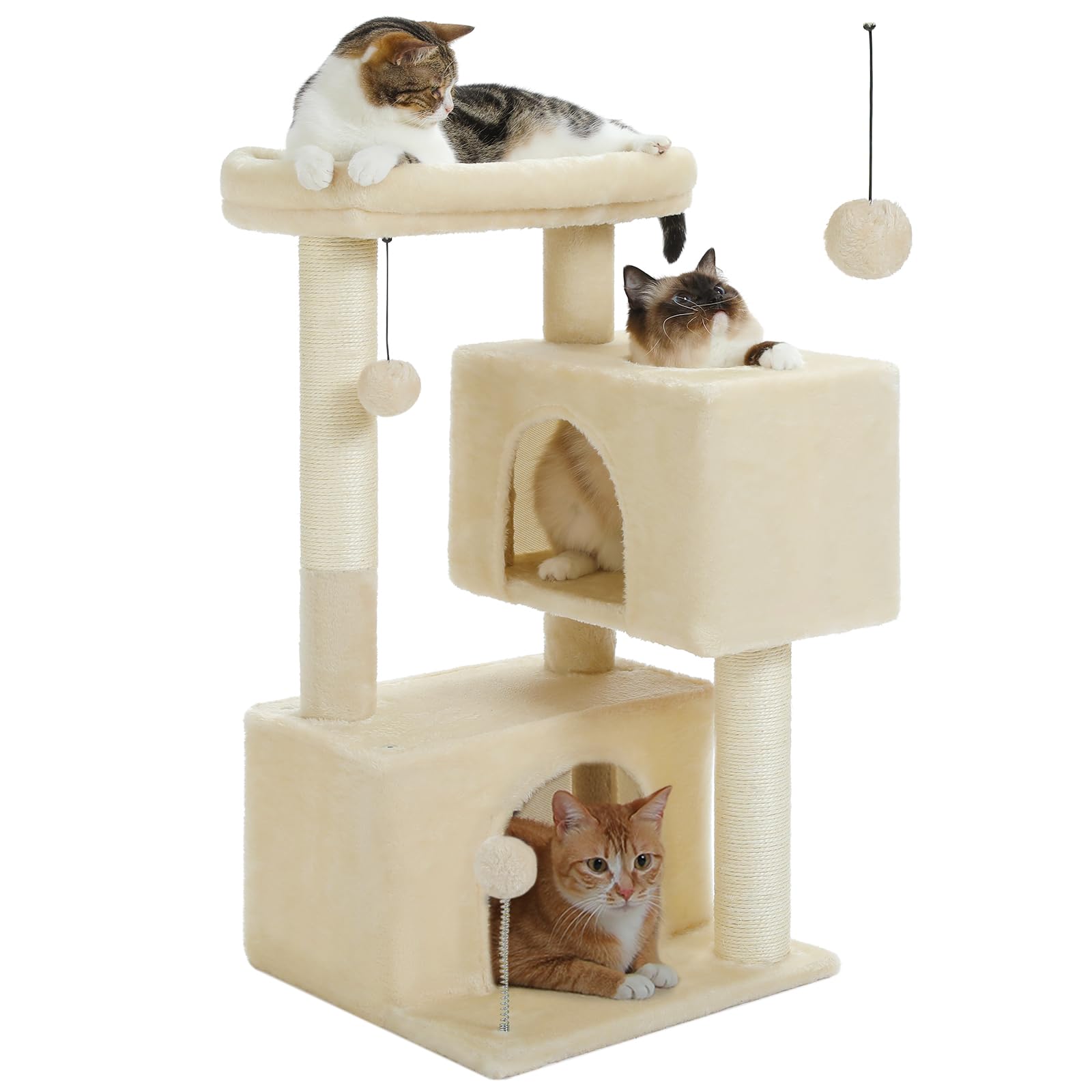 UYMI arbre à chat vue face montrant structure compacte et stabilité