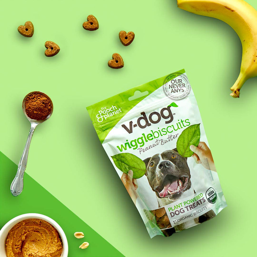 V-dog gros plan sur la texture croquante du biscuit pour meilleure appétence