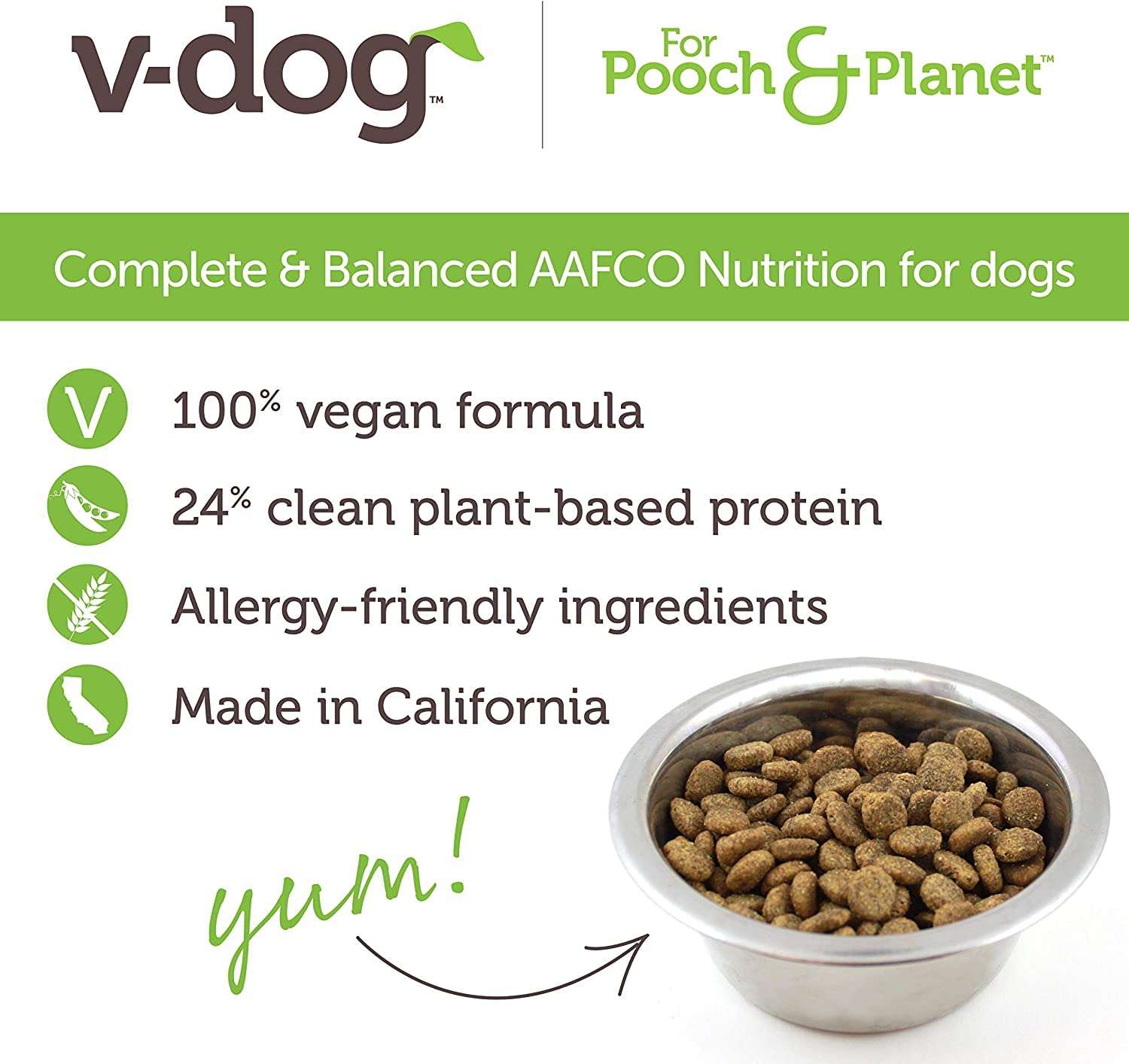 V-dog sac 24 lb présenté en contexte lifestyle, avantage économie et stockage