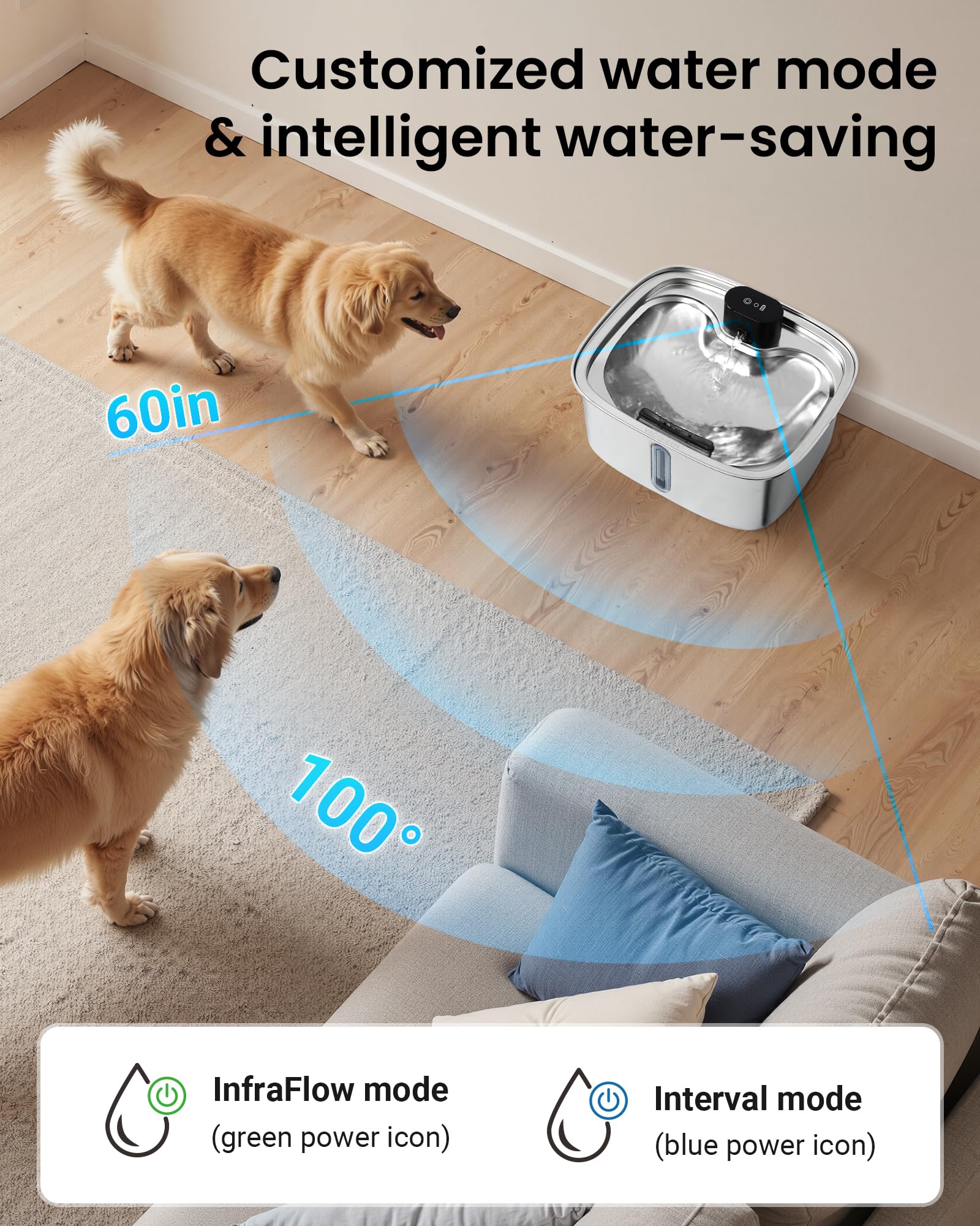 Vacqueen grand chien buvant confortablement pour hydratation sûre