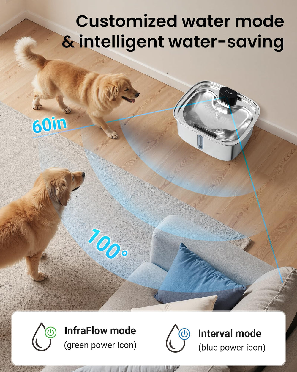 Vacqueen grand chien buvant confortablement pour hydratation sûre