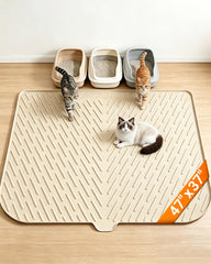 Vacqueen vue avant du tapis litière XXL protégeant le sol