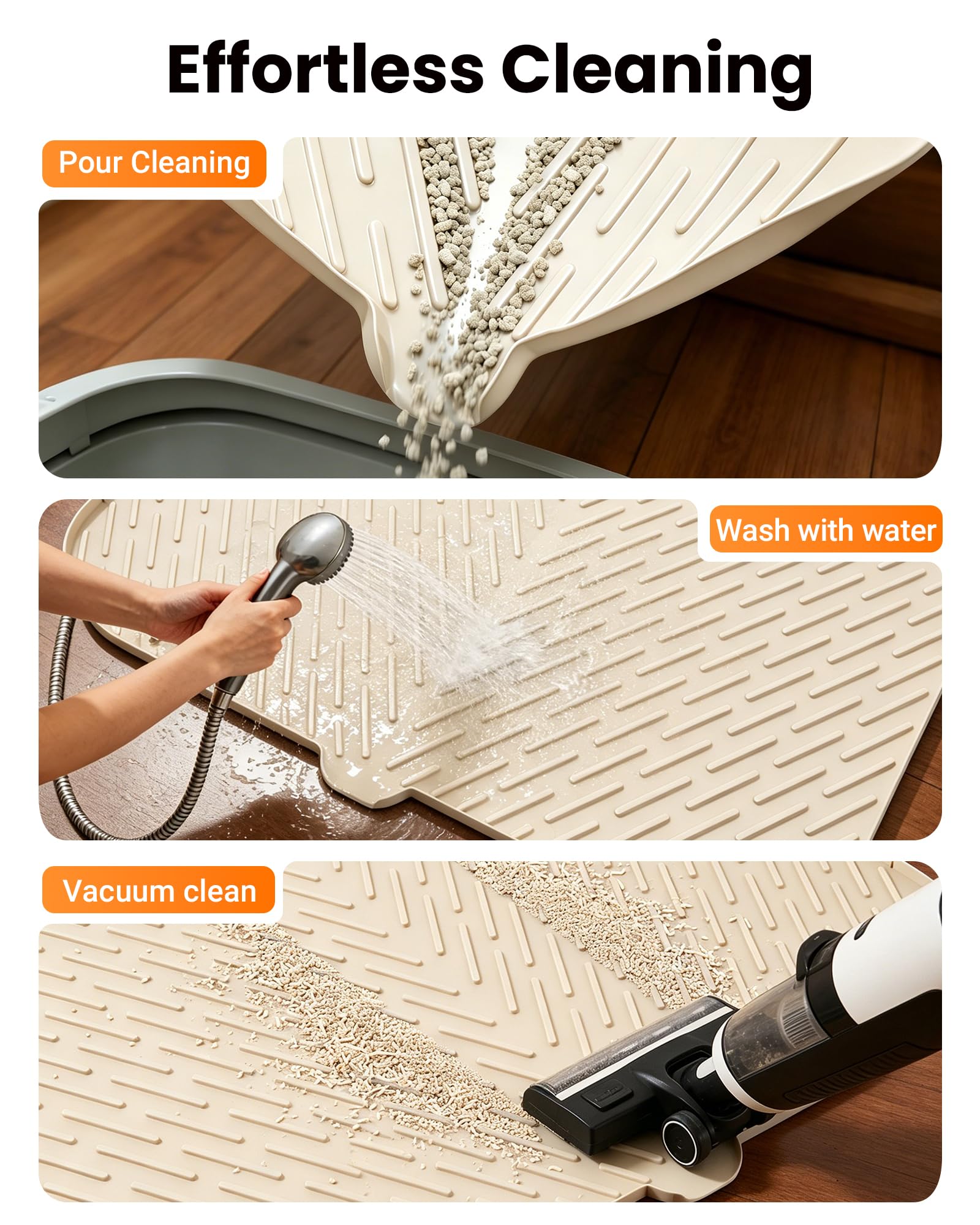 Vacqueen tapis rincé au jet illustrant nettoyage simple et rapide