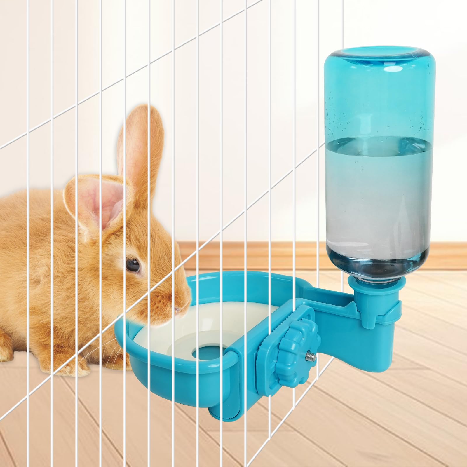 Vannon gamelle en usage dans cage réduisant désordre au sol