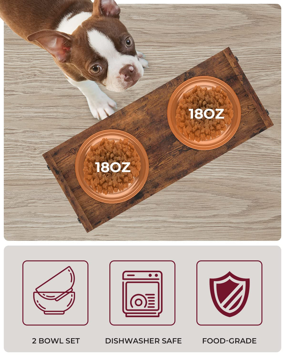 Vantic gamelle en usage avec nourriture visible et accès facilité pour l'animal