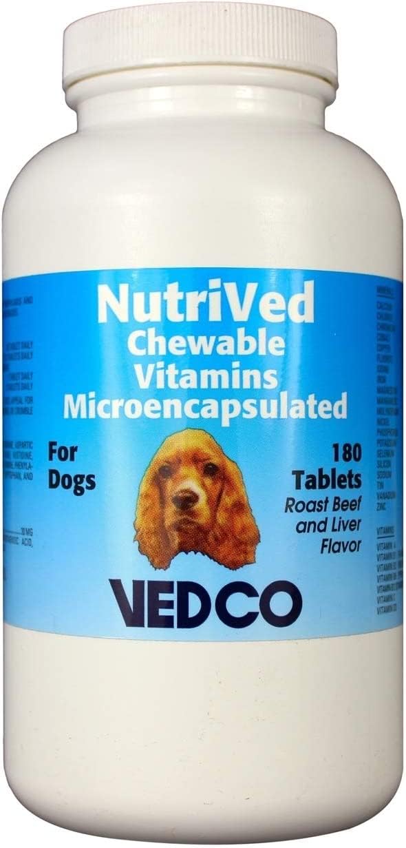 Vedco NutriVed emballage avant montrant 180 comprimés, appétence et praticité